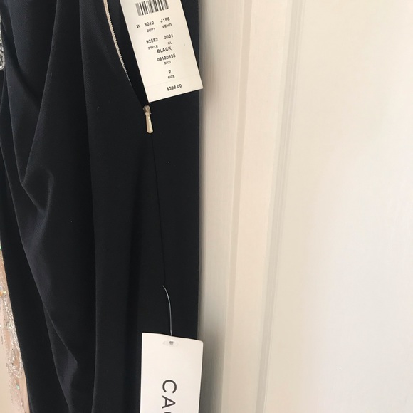 New Cache’ size 2 black/flesh tone/sequin gown - Picture 8 of 8